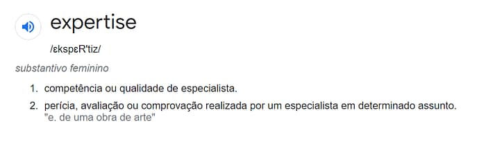 Expertise no Dicionário